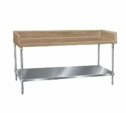 Wood Top Work Tables Advance Tabco BG-365 Wood Top Baker's Table With Galvanized Undershelf, 36" X 60"