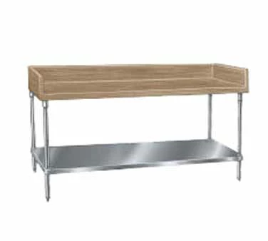 Wood Top Work Tables Advance Tabco BS-366 Wood Top Baker's Table With Stainless Steel Undershelf, 36" X 72" 3 Wood Top Work Tables Advance Tabco BS-366 Wood Top Baker's Table With Stainless Steel Undershelf, 36" X 72"