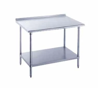 Stainless Steel Work Tables Advance Tabco FLG-303 Stainless Steel Work Table With 1-1/2" Backsplash And Undershelf 30" X 36" 3 Stainless Steel Work Tables Advance Tabco FLG-303 Stainless Steel Work Table With 1-1/2" Backsplash And Undershelf 30" X 36"