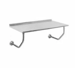 Stainless Steel Wall Mounted Work Tables Advance Tabco FSS-W-242 24" X 24" Wall Mount Work Table With 1-1/2" Backsplash And Rolled Rim