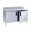 Stainless Steel Work Tables With Cabinet Advance Tabco HF-SS-3012 37" X 144" X 30" Enclosed Base Work Table With Hinged Doors And Backsplash