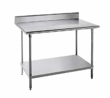 Stainless Steel Work Tables Advance Tabco KLG-245 Stainless Steel Work Table With 5" Backsplash And Undershelf 24" X 60" 3 Stainless Steel Work Tables Advance Tabco KLG-245 Stainless Steel Work Table With 5" Backsplash And Undershelf 24" X 60"