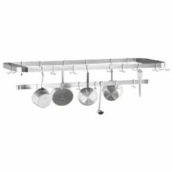 Work Table Pot/Utensil Racks Advance Tabco SCT-96 Stainless Steel Middle Mount Pot Rack / Utensil Rack 96"