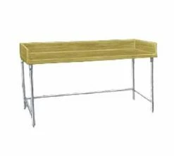 Wood Top Work Tables Advance Tabco TBS-367 Wood Top Baker's Table With Stainless Steel Base, 36" X 84"