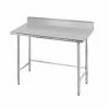 Stainless Steel Work Tables Advance Tabco TKMS-243 Stainless Steel Open Base Work Table With 5" Backsplash 24" X 36"