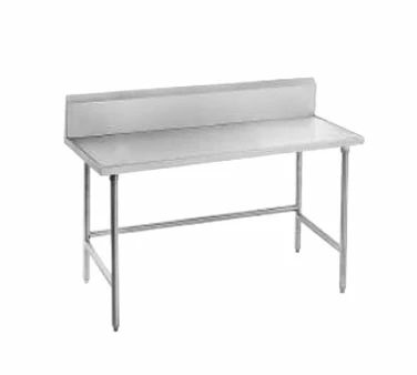 Stainless Steel Work Tables Advance Tabco TVKS-366 Stainless Steel Open Base Work Table With 10" Backsplash 36" X 72" 3 Stainless Steel Work Tables Advance Tabco TVKS-366 Stainless Steel Open Base Work Table With 10" Backsplash 36" X 72"