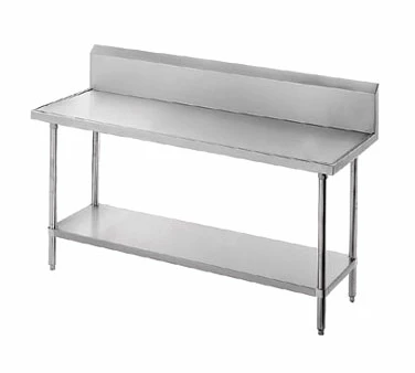 Stainless Steel Work Tables Advance Tabco VKS-242 Work Table With Stainless Steel Undershelf And 10" Backsplash 24" X 24" 3 Stainless Steel Work Tables Advance Tabco VKS-242 Work Table With Stainless Steel Undershelf And 10" Backsplash 24" X 24"